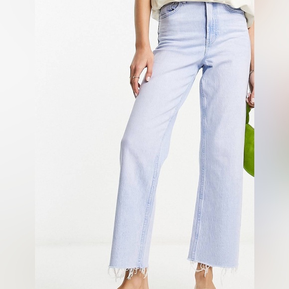 ASOS DESIGN cropped easy straight jean - light blue - Picture 1 of 3